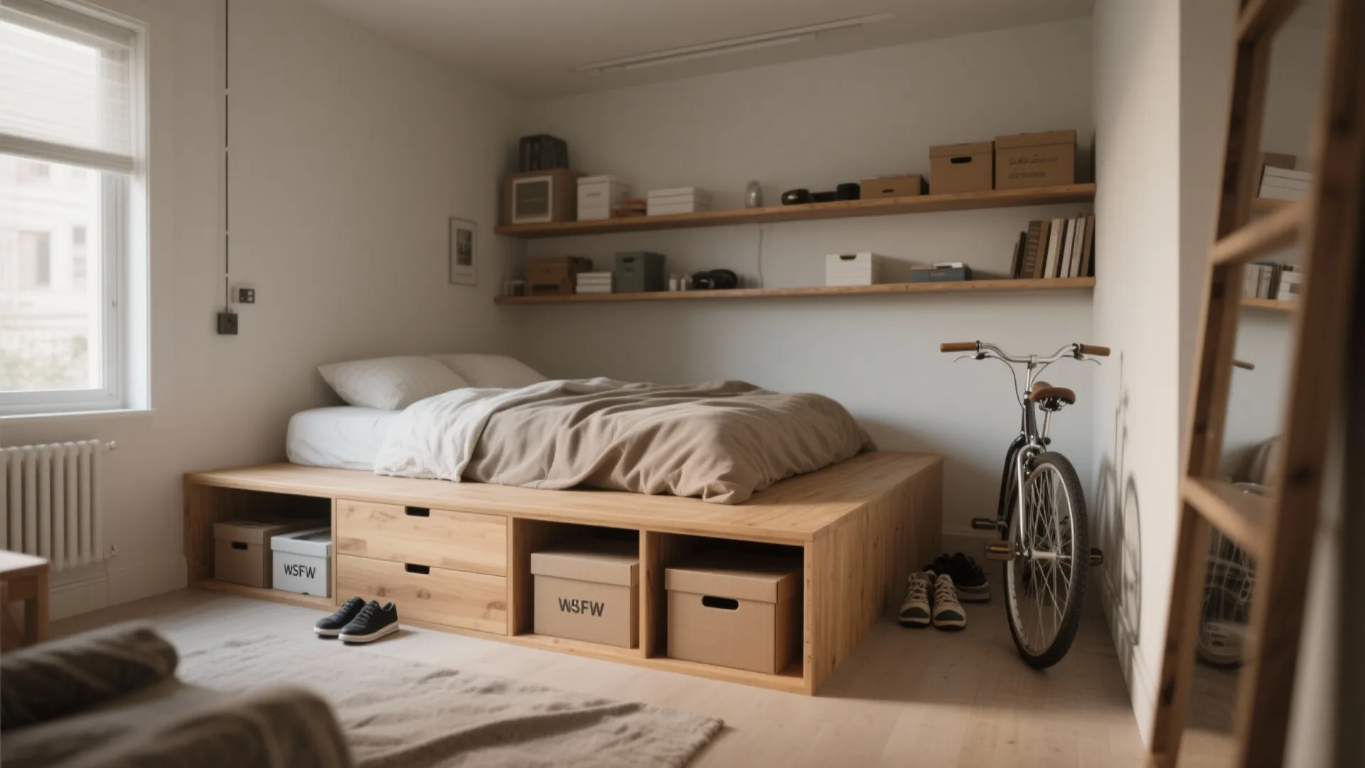 1. Elevate storage with raised platforms