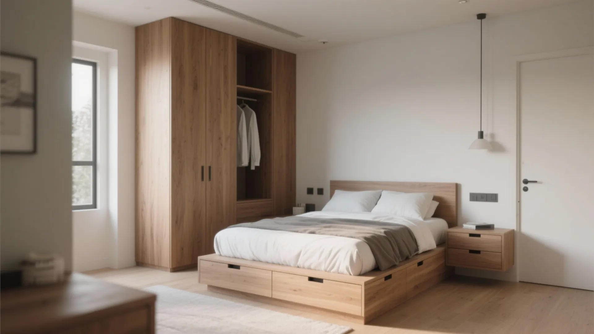 2. Built-in storage and platform beds