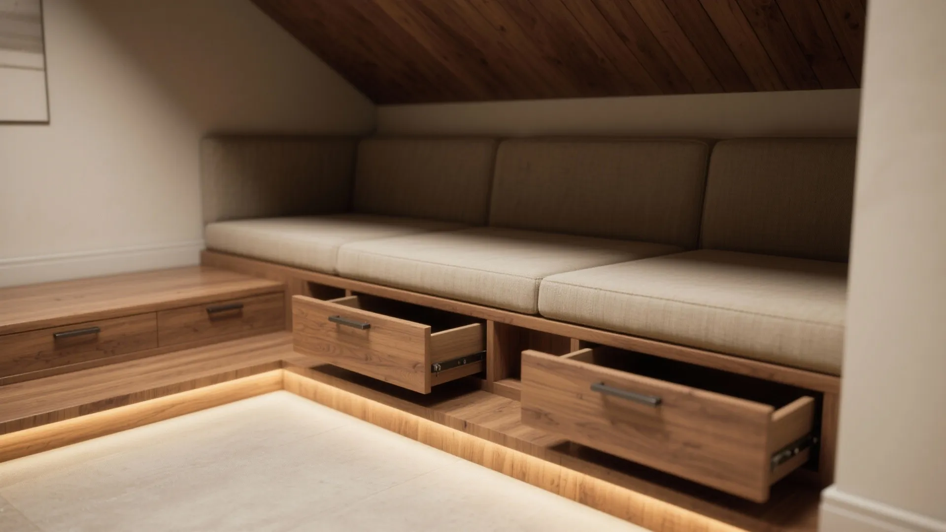 2. Built-in storage and platform seating