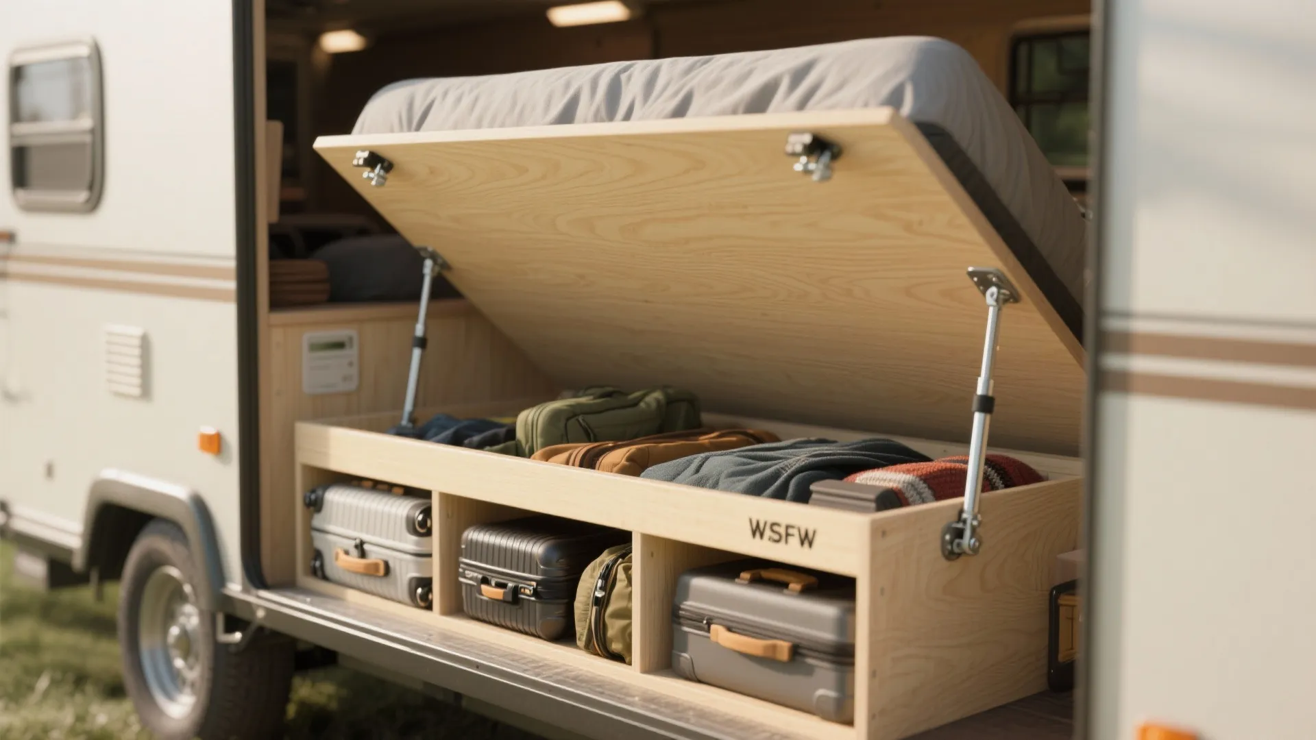 1. Rise-and-store platform bed