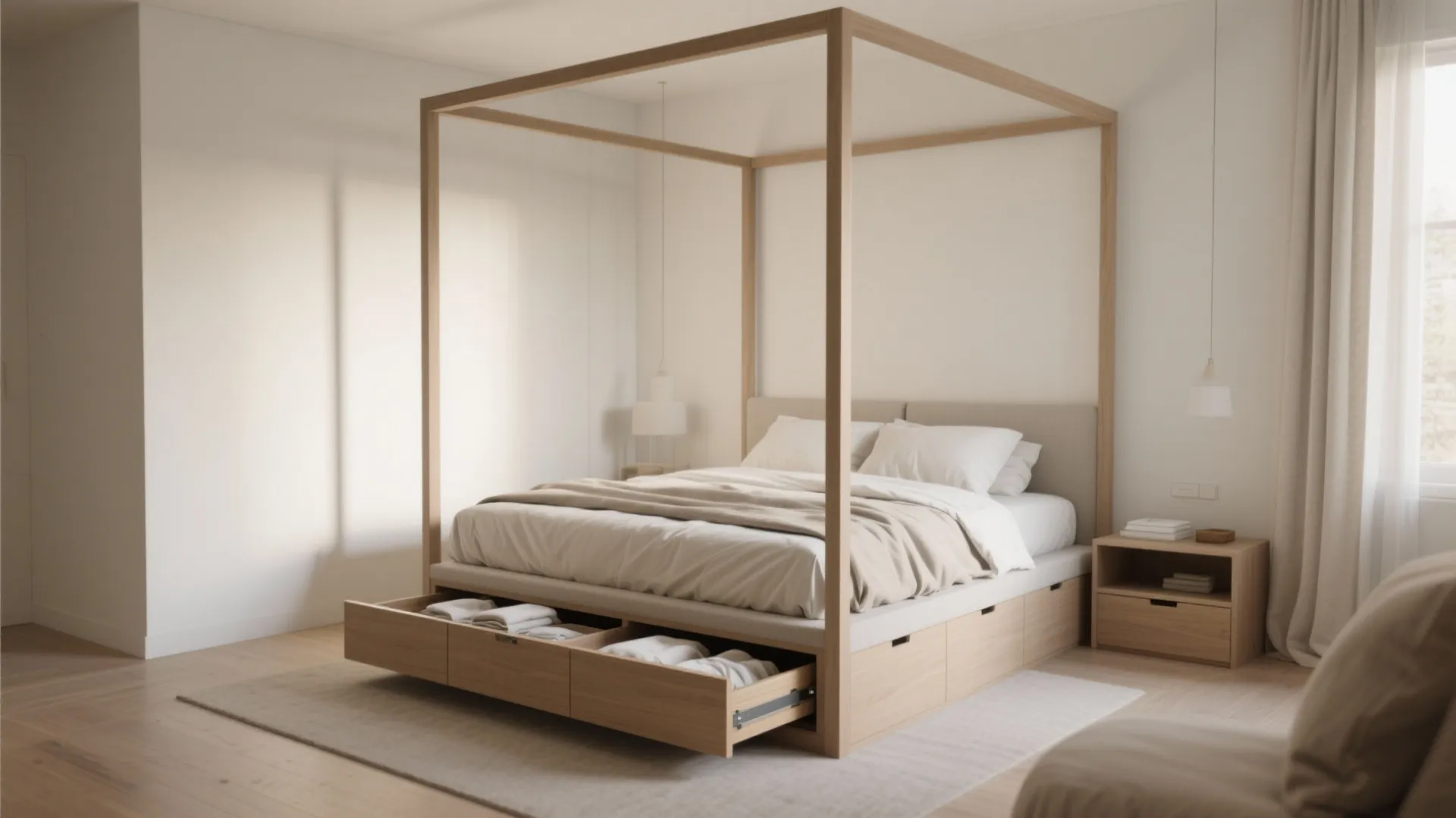 2. Built-in Storage Around the Base