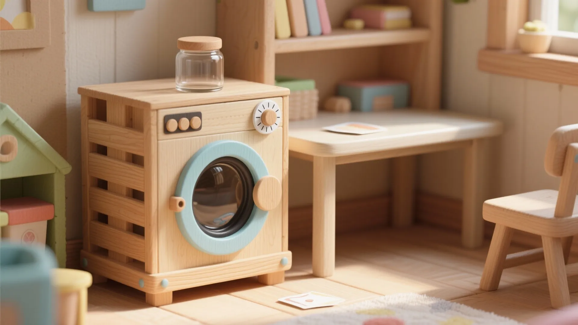 3. A tiny washing machine prop that actually works for play
