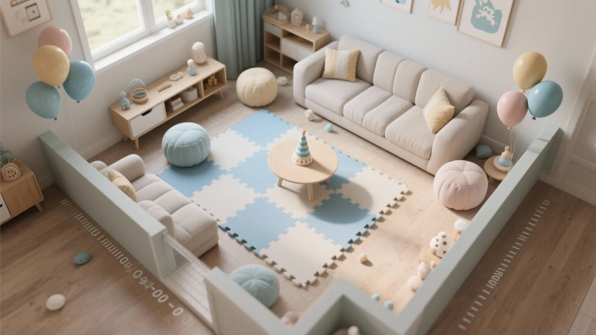 Safe Play Zone Layout on a Soft Mat