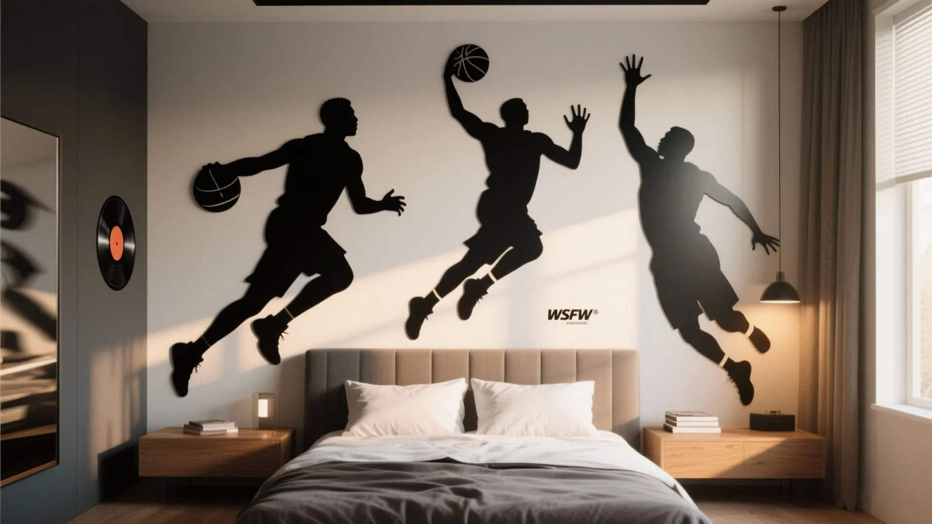 10. Accent Wall with Player Silhouettes