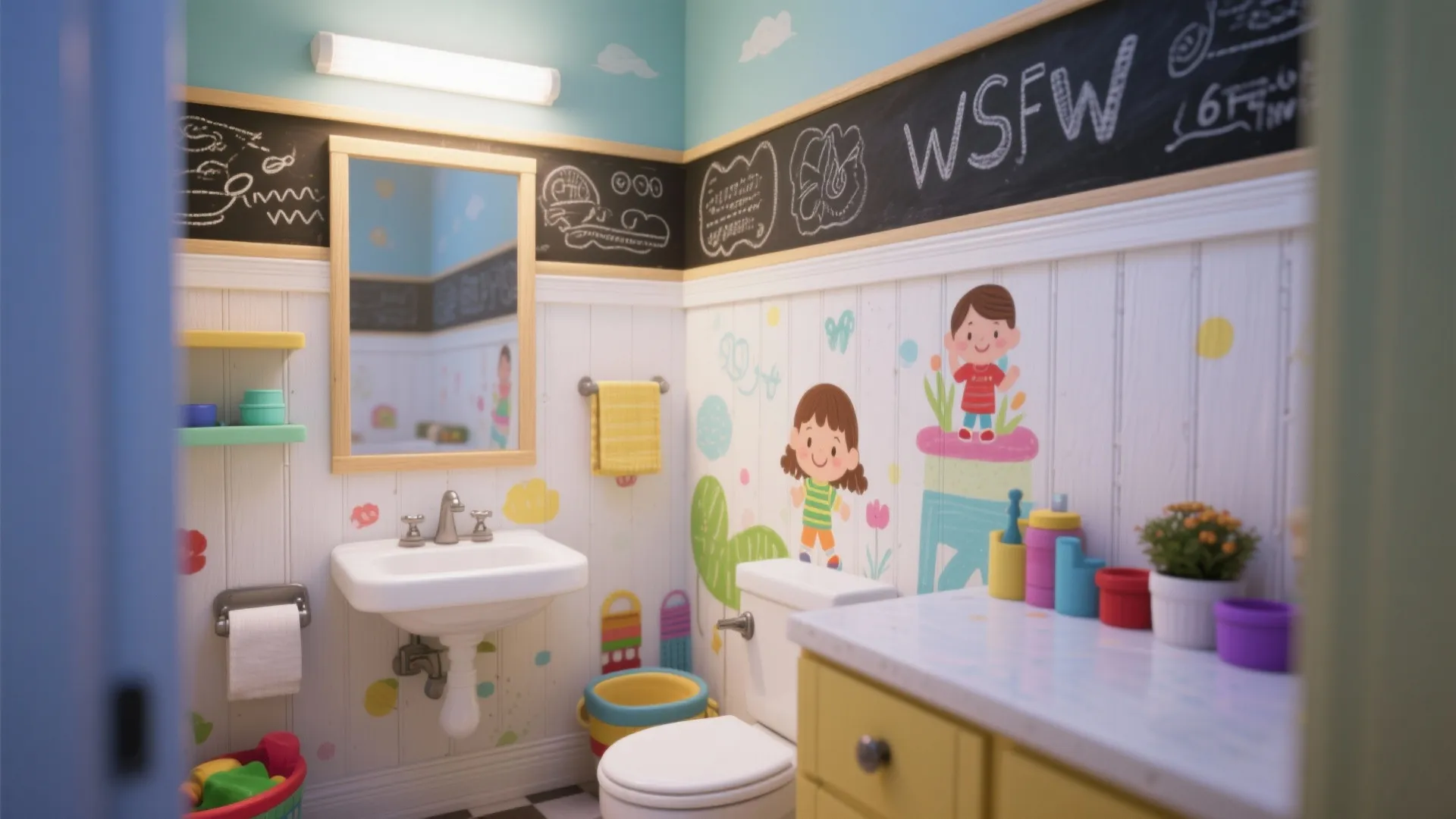 5. Playful Accent: Murals, Chalk or Washable Art