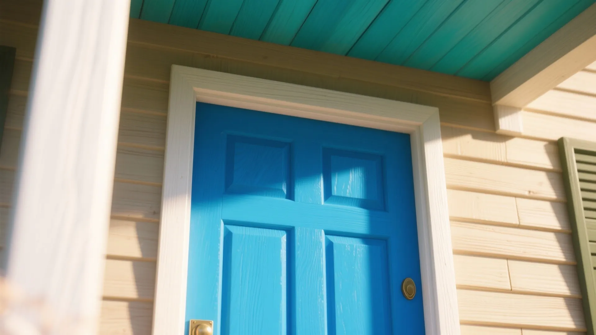 4. Playful Accents — color-block the front door or porch ceiling