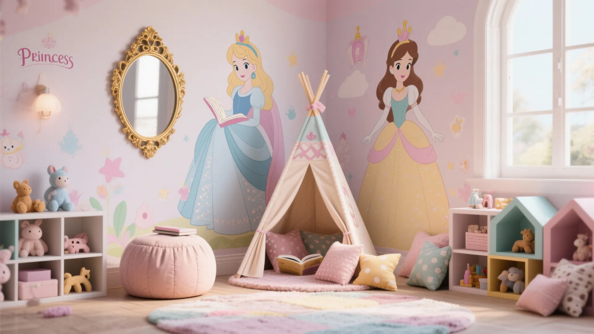 5. Playful Details: Decals, Mirrors and Multi-Use Play Corners