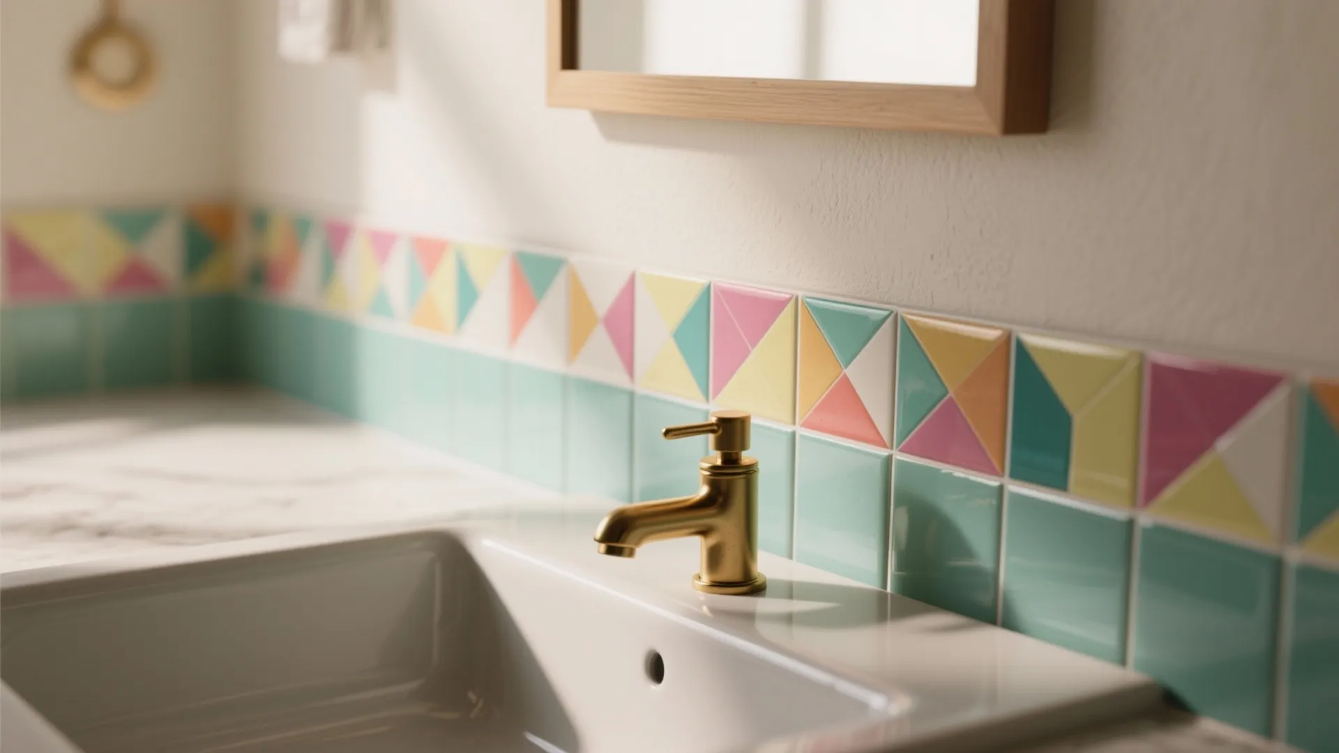 2. Playful Tile Accents — Not Full Walls