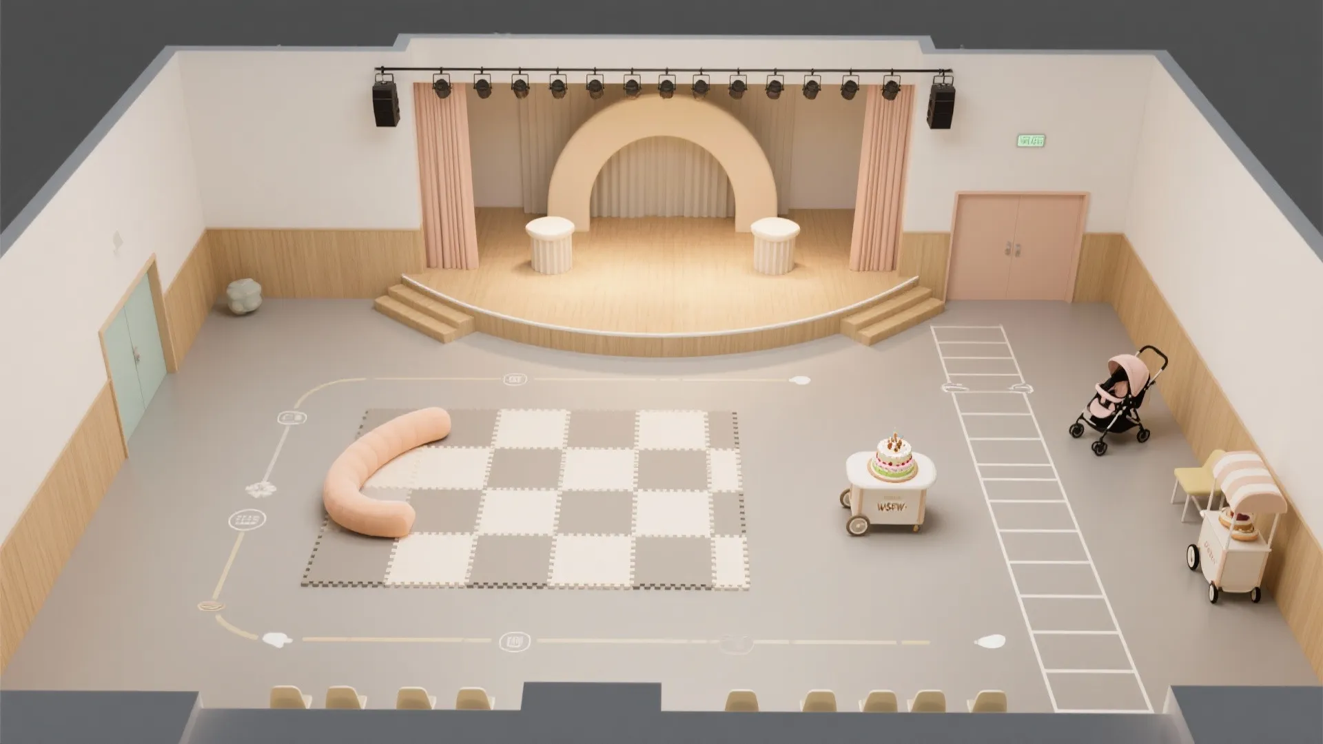 Interactive Front-of-Stage Play Zone