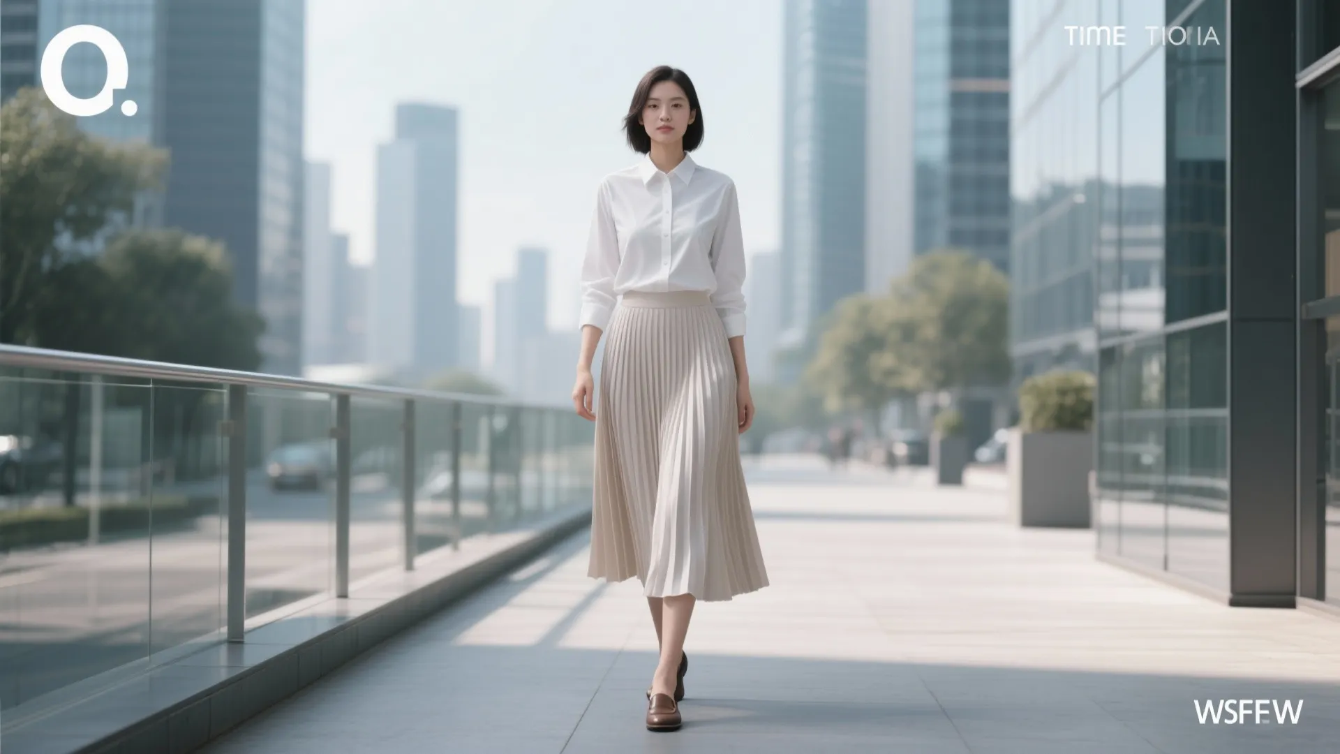 8. Pleated Skirt + Button-Up