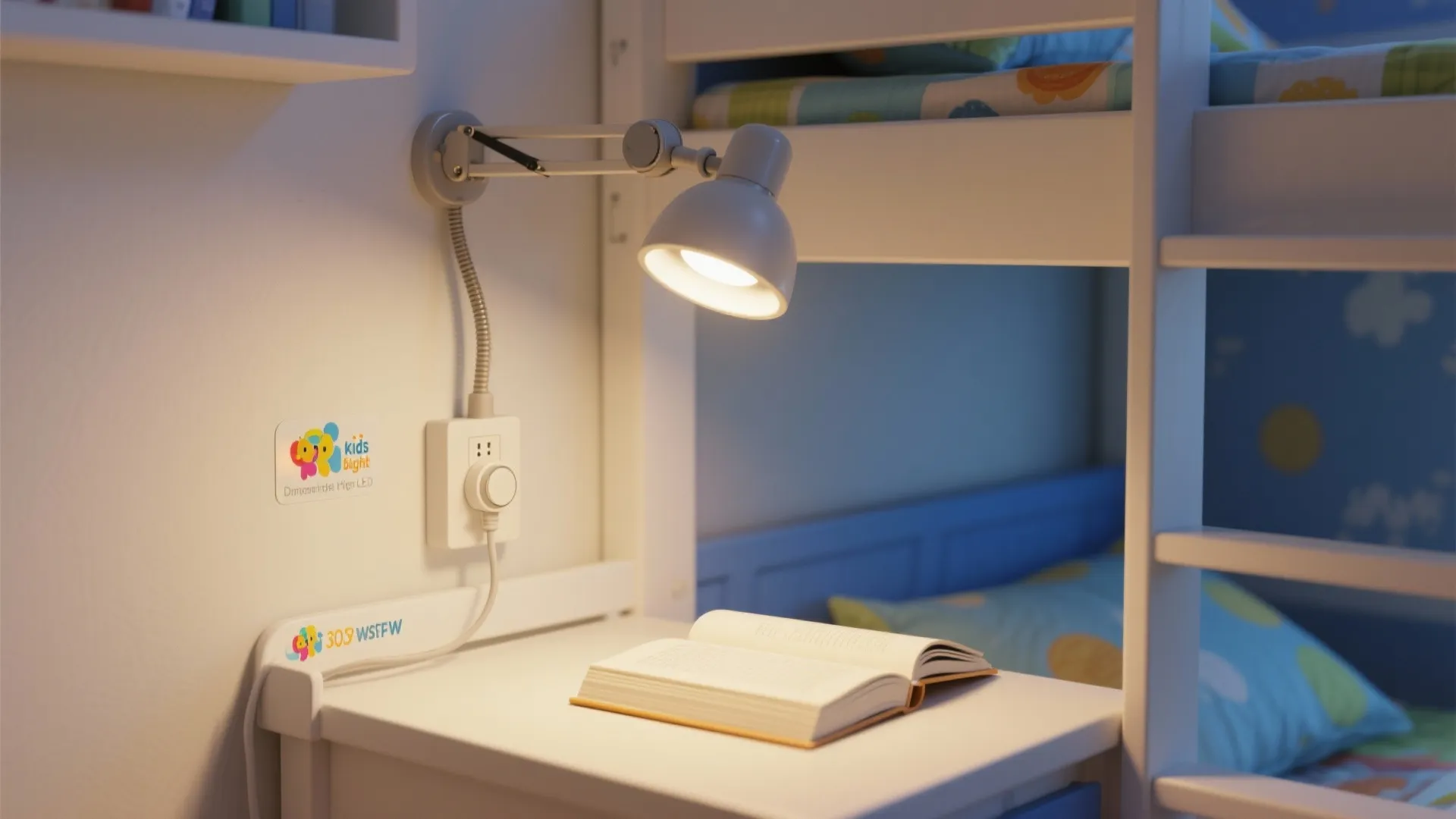 Plug-in reading lights with swivel heads