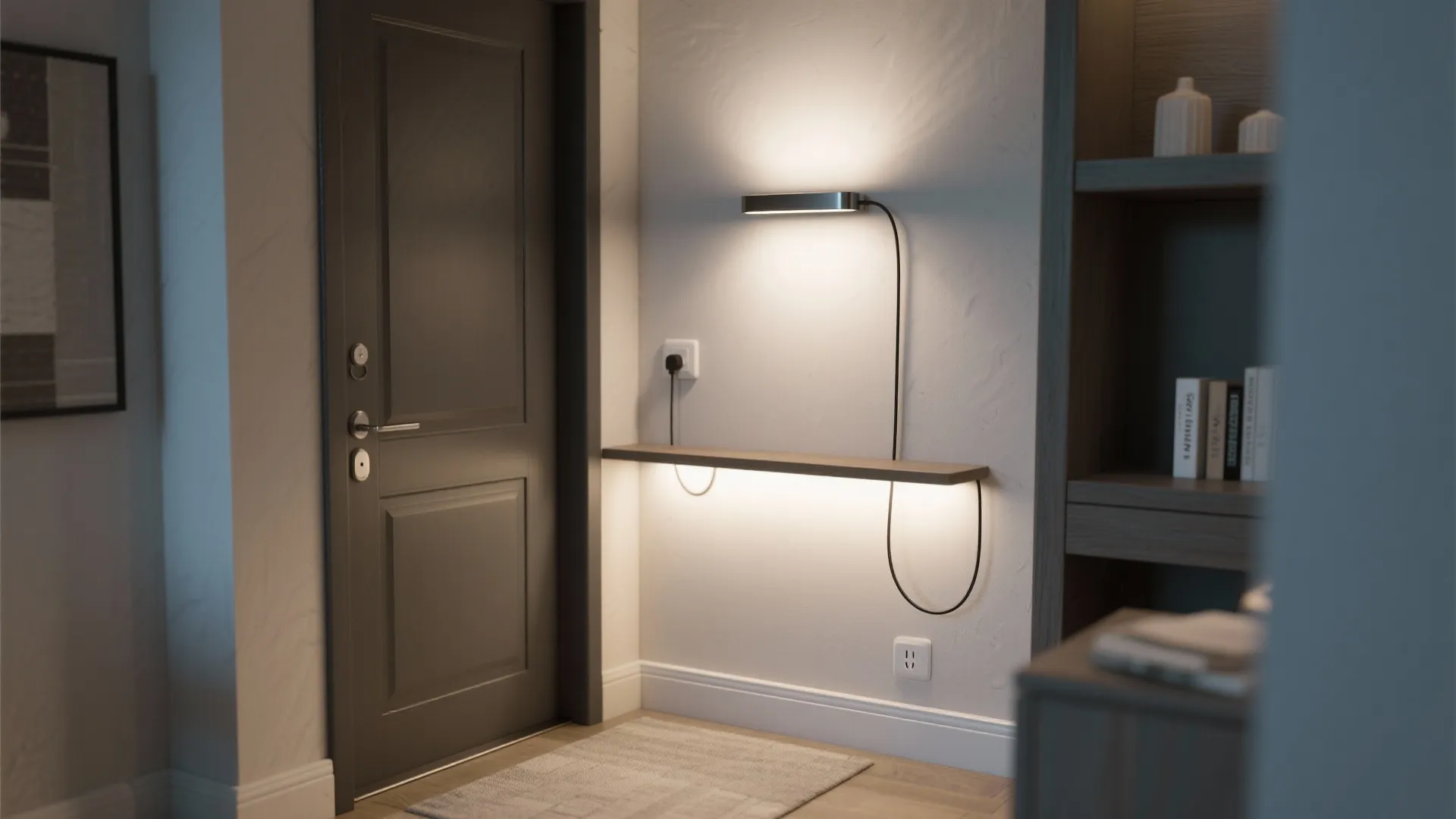 5. Layered Accent with Plug-in Sconces