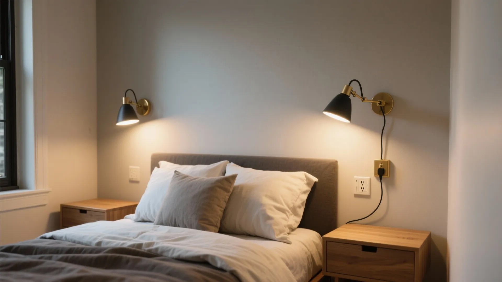 Sconces and plug-in lamps to save space