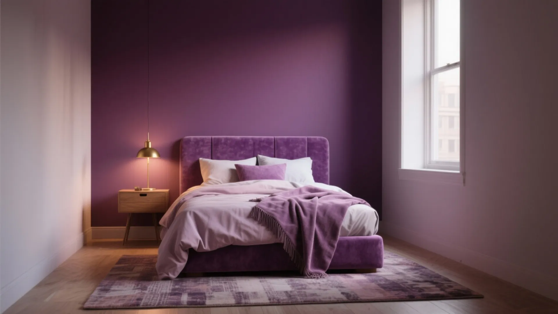 2. Deep Plum Accent Wall