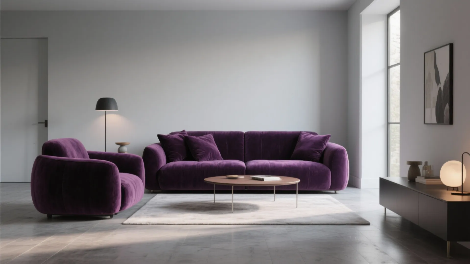 2. Deep Plum Sofa as a Statement Piece