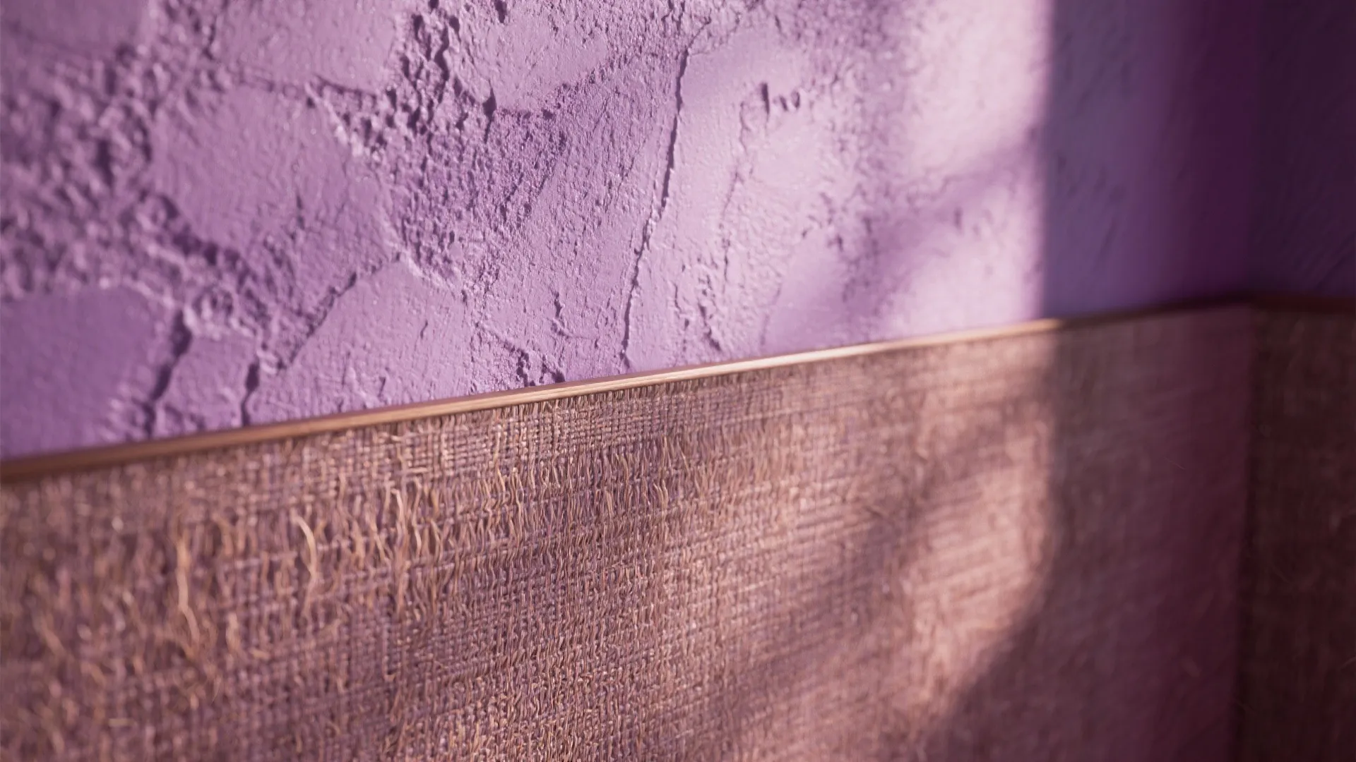 4. Plum Accent with Textured Finishes