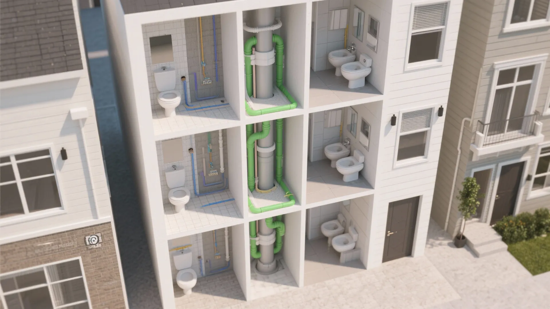 4. Shared systems: consolidate plumbing runs
