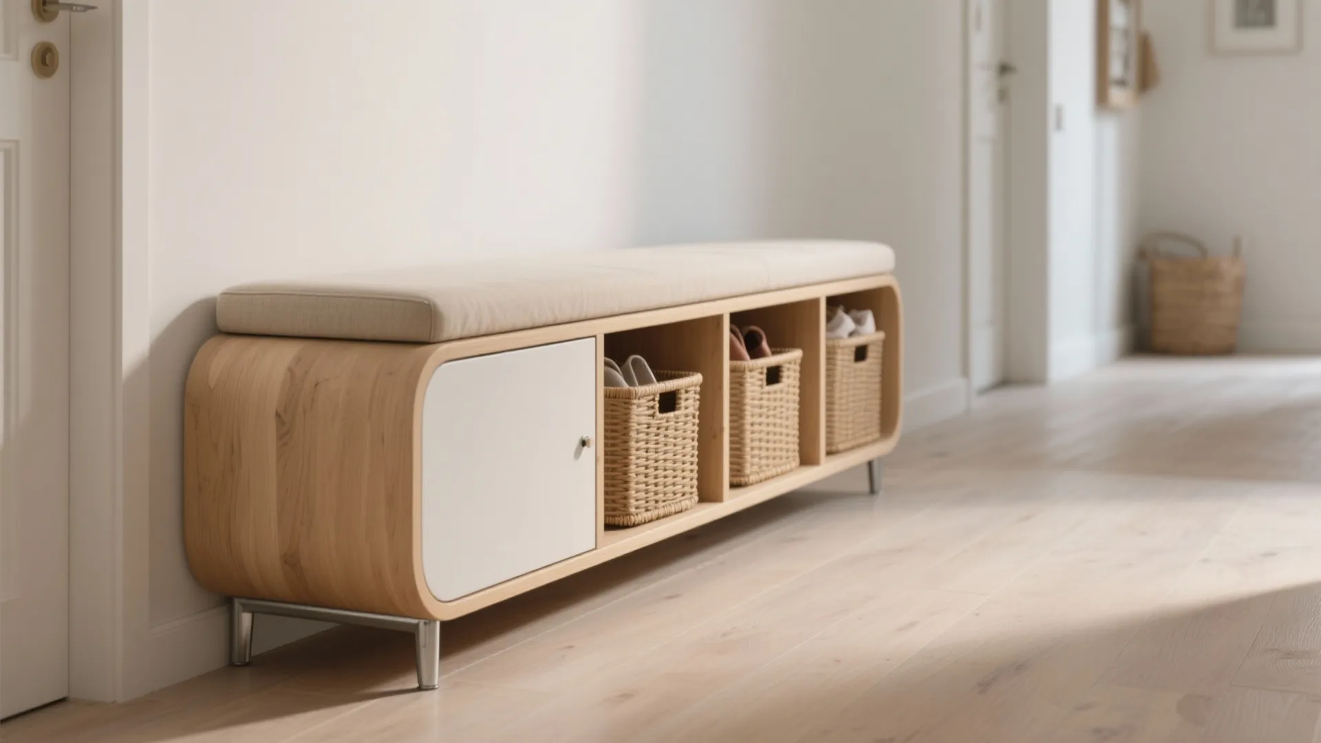 Plywood Bench + Shoe Cubby Combo
