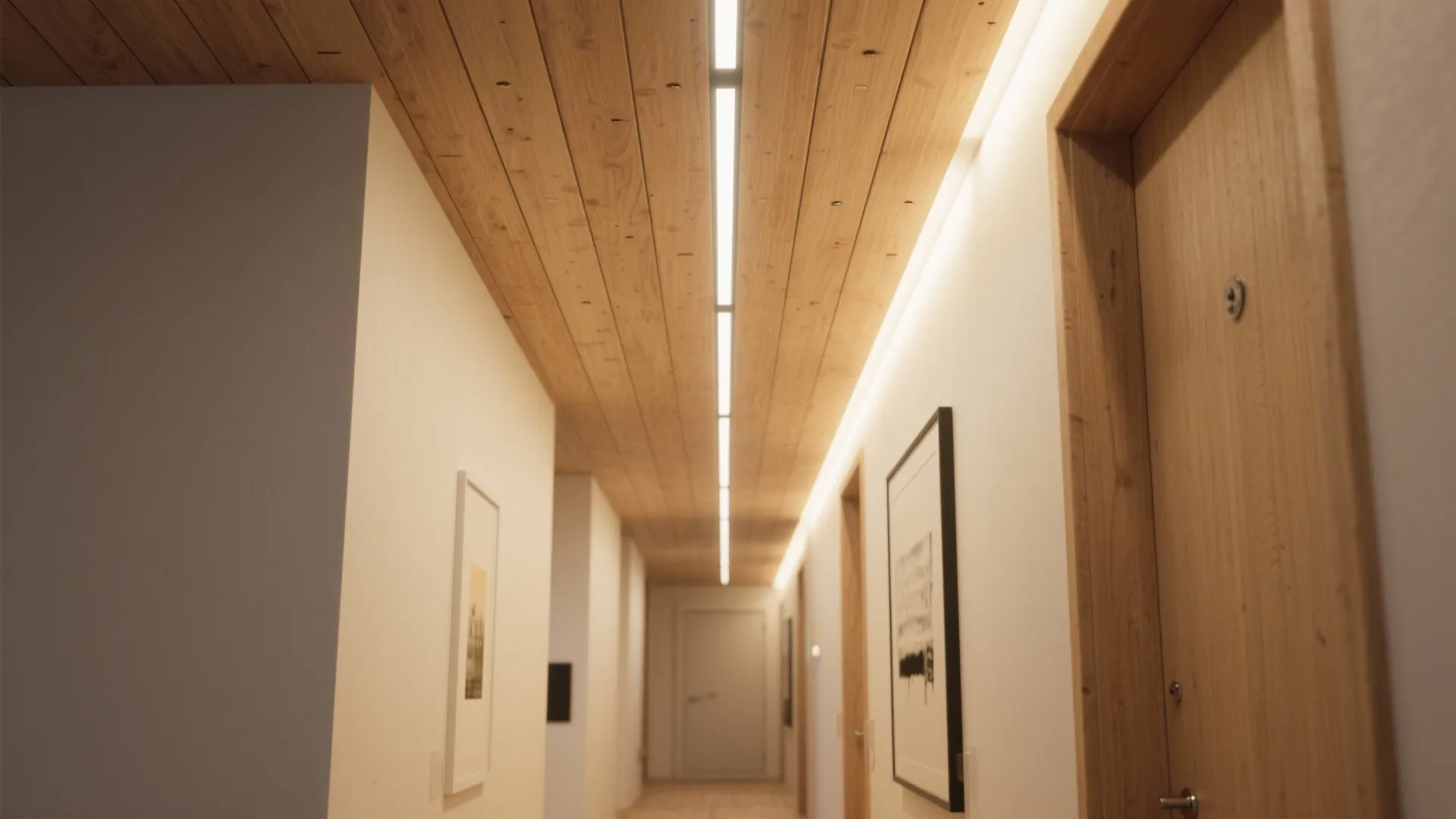 Statement Plywood Ceiling and Lighting Track