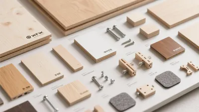 Wood Material Sample Display for Interior Design