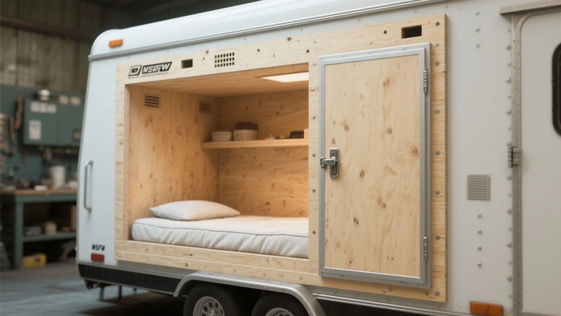 1. Simple plywood box with a flap door