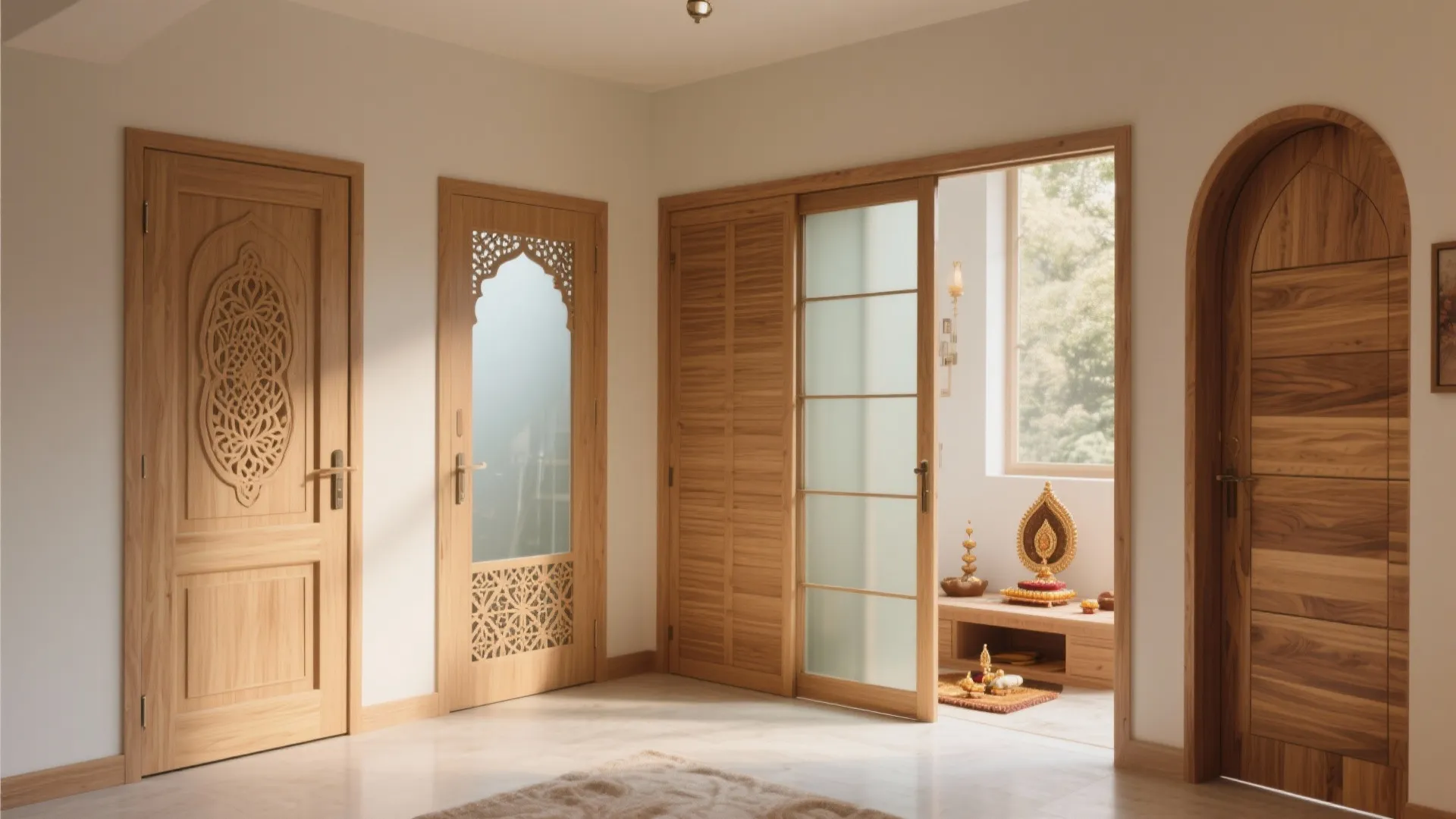 5 Plywood Door Designs for Pooja Rooms: Elegant and Space–Smart Plywood Door Ideas for Your Prayer Space