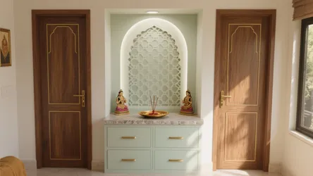5 Plywood Pooja Door Design Ideas for Small Homes