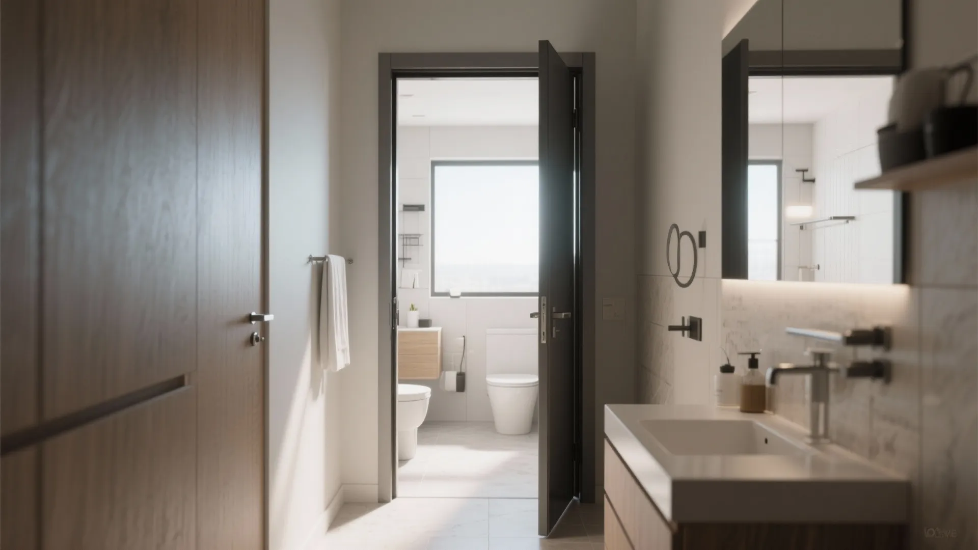 7. Pocket door instead of a swing door