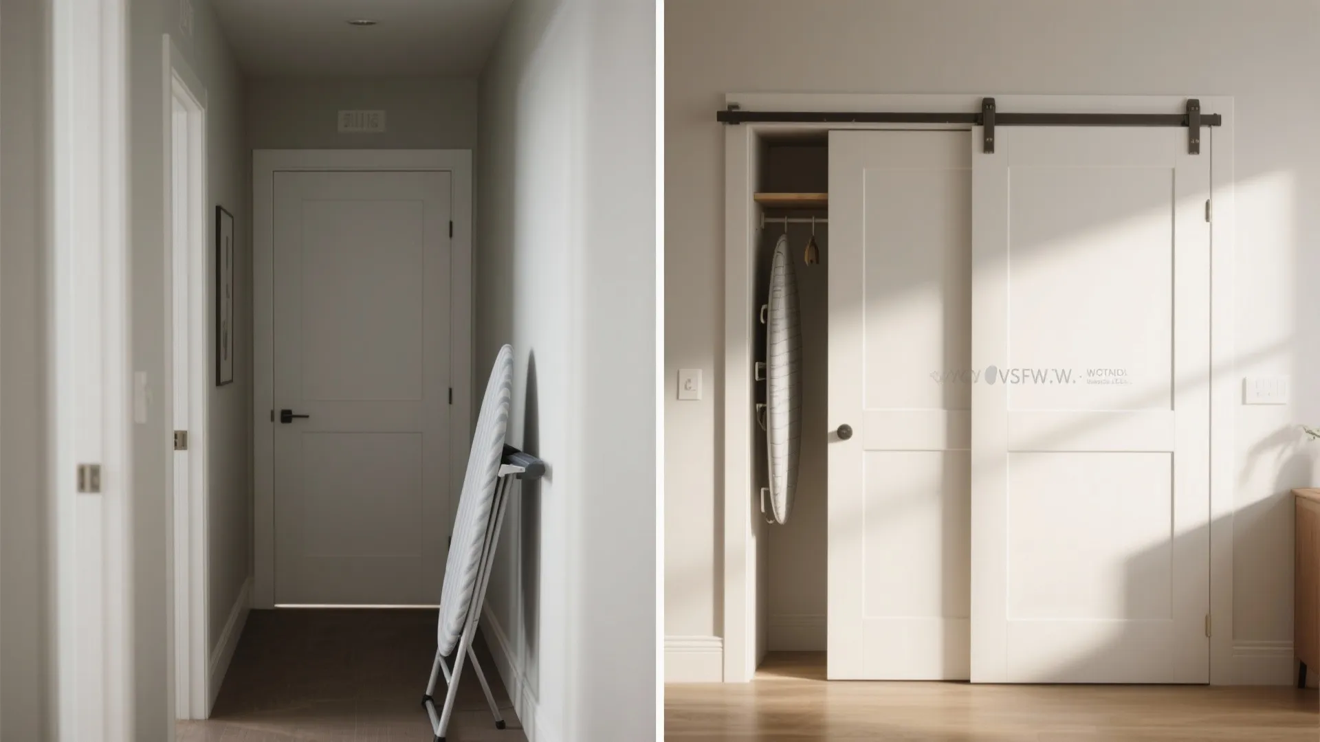 4. Pocket or Bi-fold Doors: Save swing room