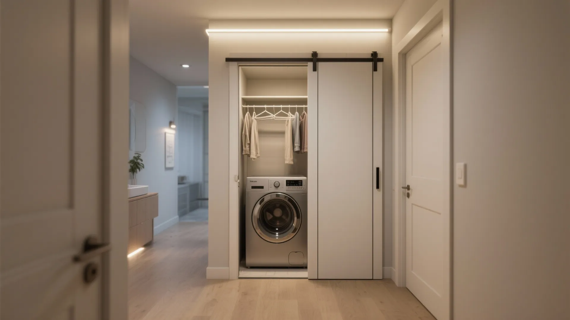 3. Pocket door or bi-fold to save swing