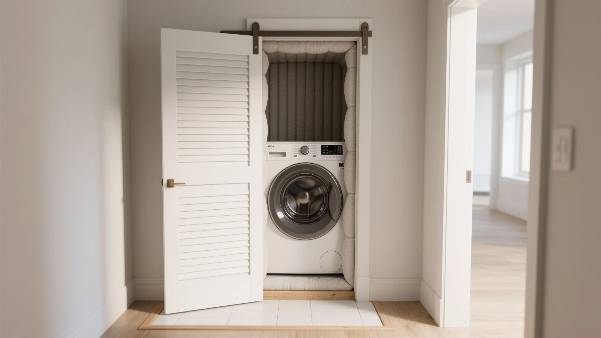 3. Pocket door or bi-fold closet for noise control