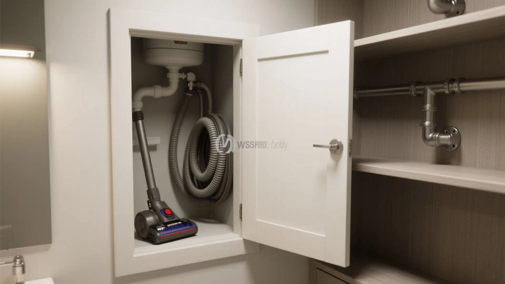 3. Pocket door and hidden utility closet
