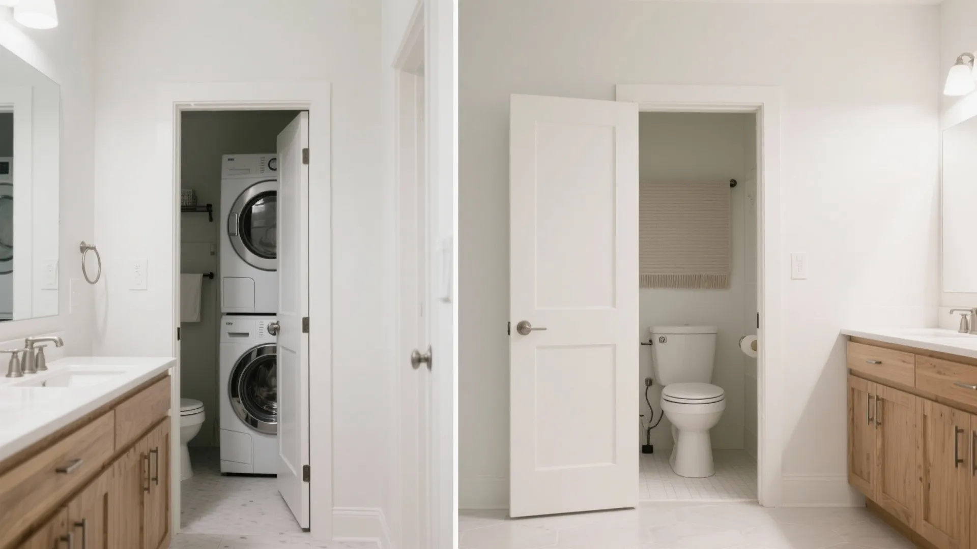 3) Pocket door and zones: privacy without the swing