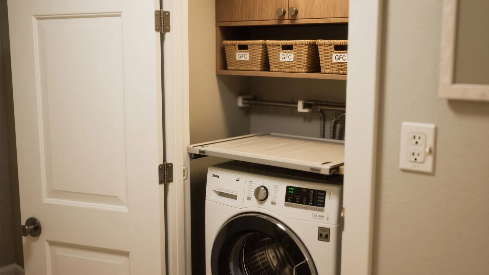 4. Pocket Door + Fold-Down Laundry Counter