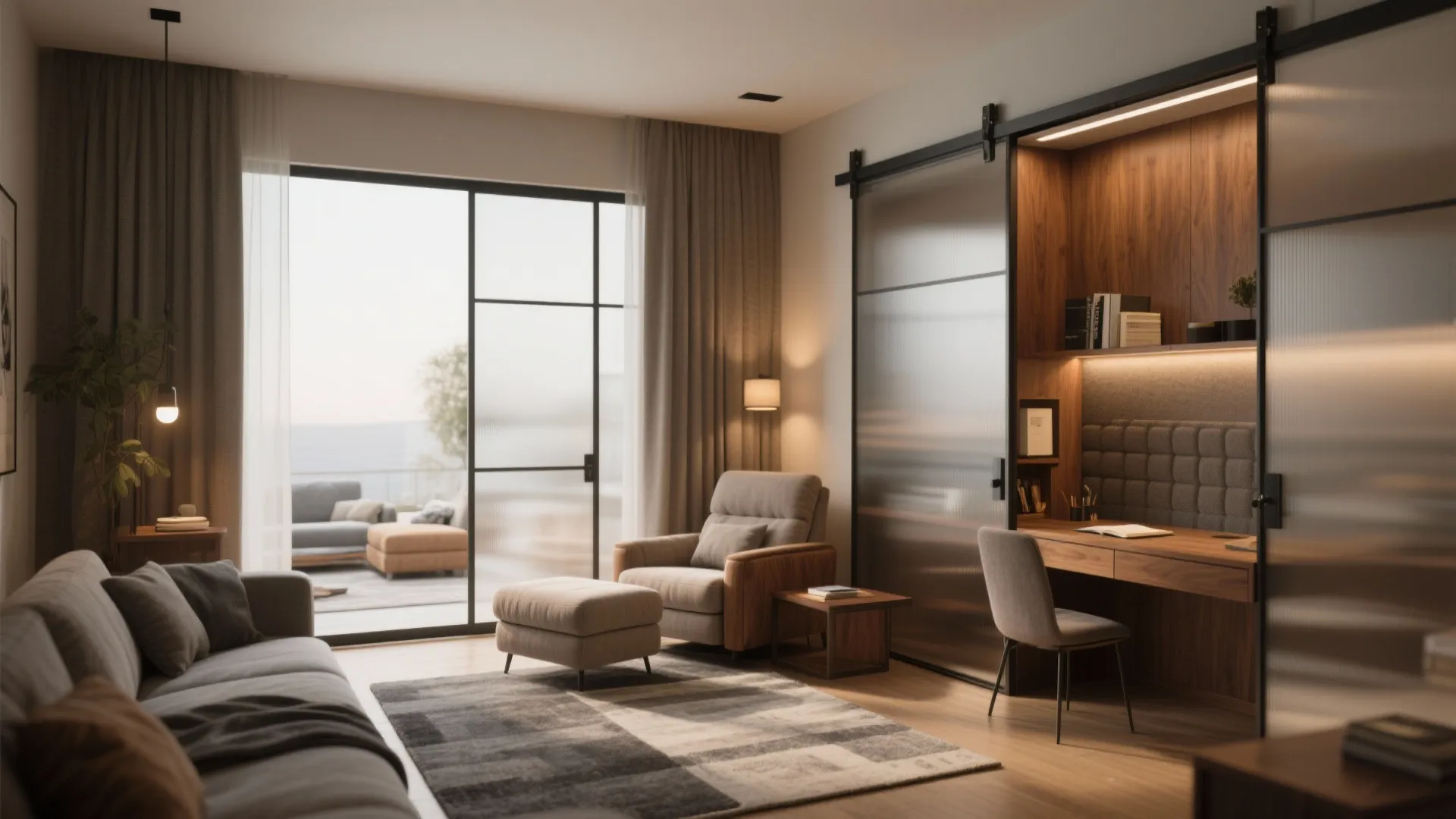 Flexible Suite Planning with Pocket Doors and a Cozy Den