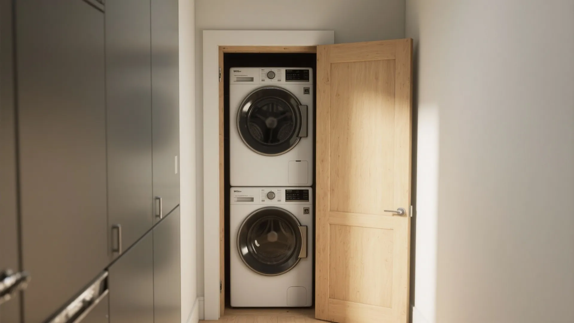 2. Closet-style pocket door: hide the noise and mess