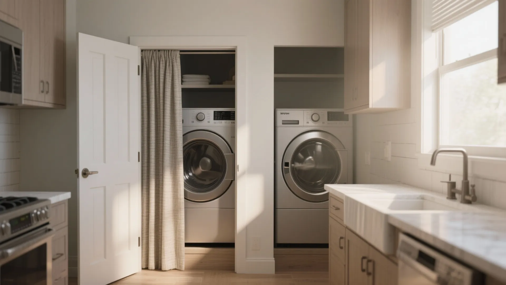 3. Closet Conversion: Pocket Door or Curtain Instead of a Swinging Door