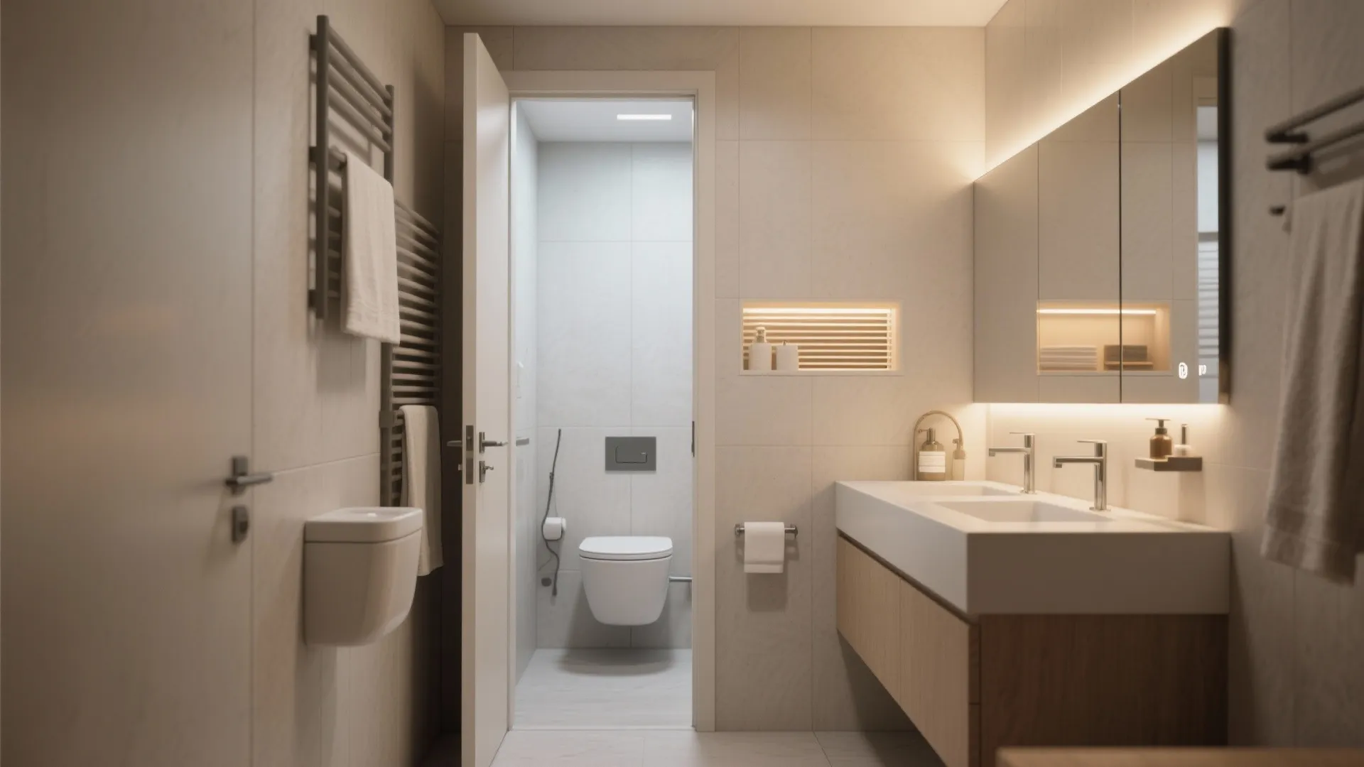 4. Pocket doors and multi-function fixtures