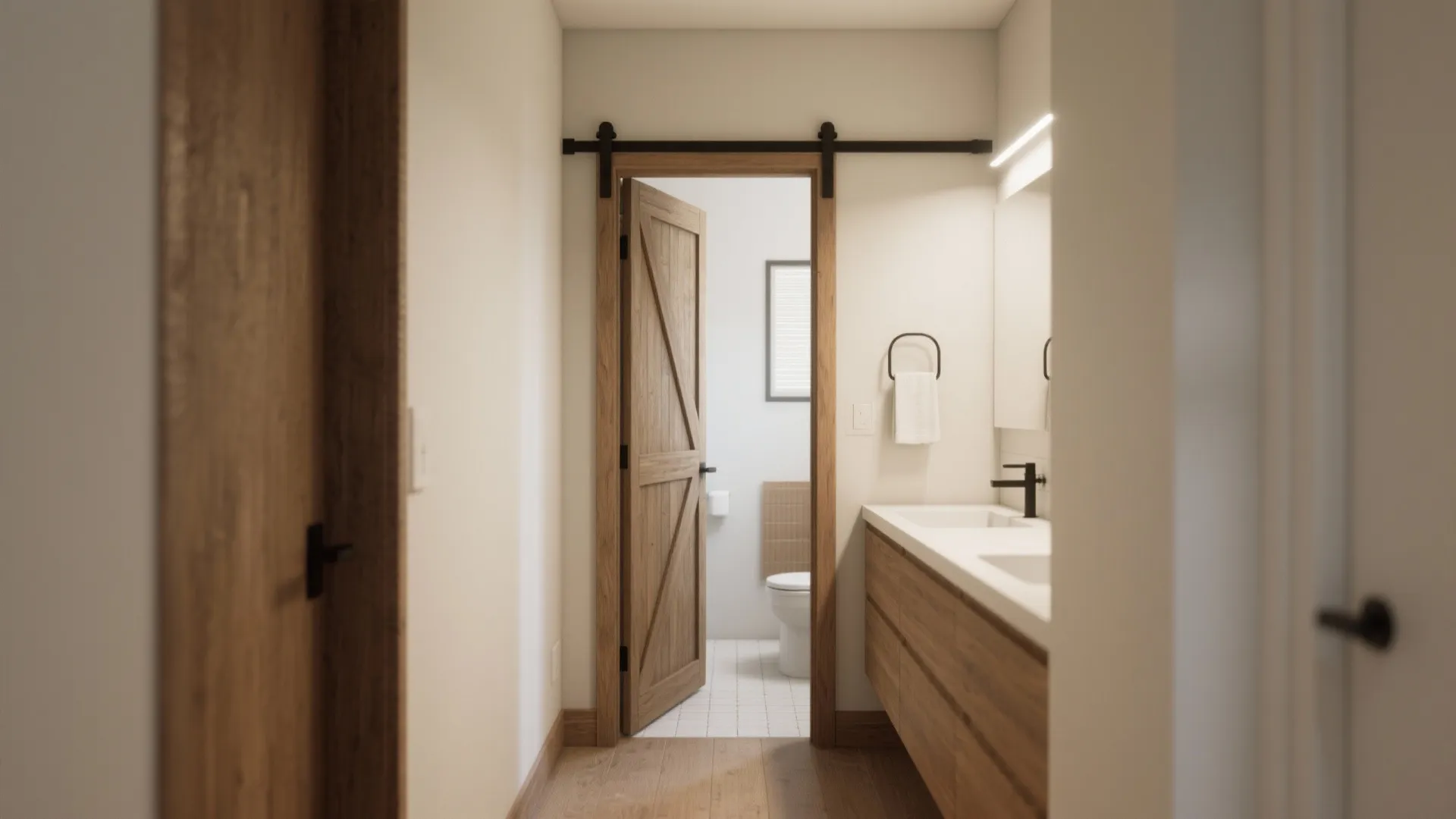 1. Reconfigure with a pocket or barn-style door