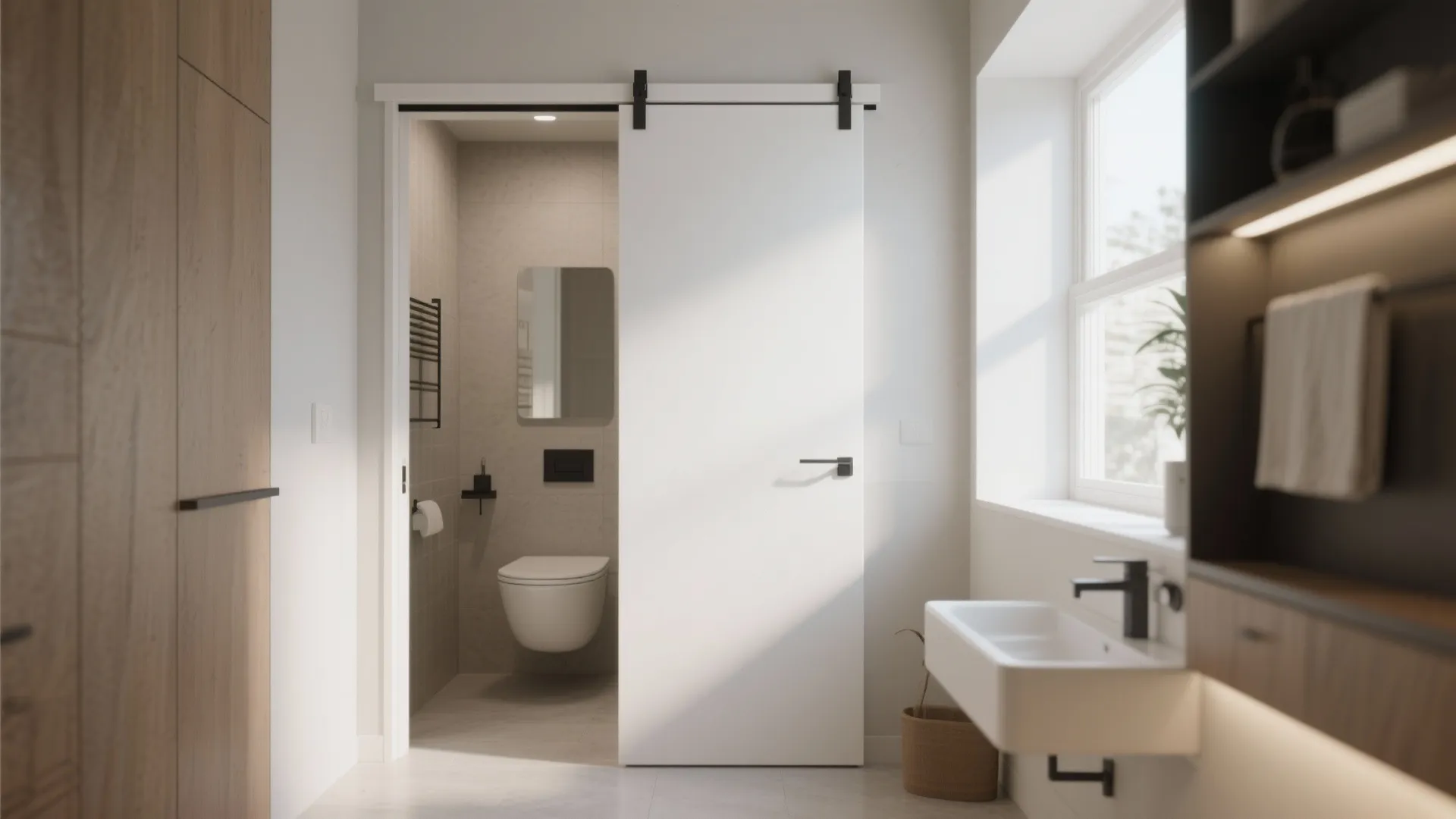 3. Pocket Doors Over Hinged Ones