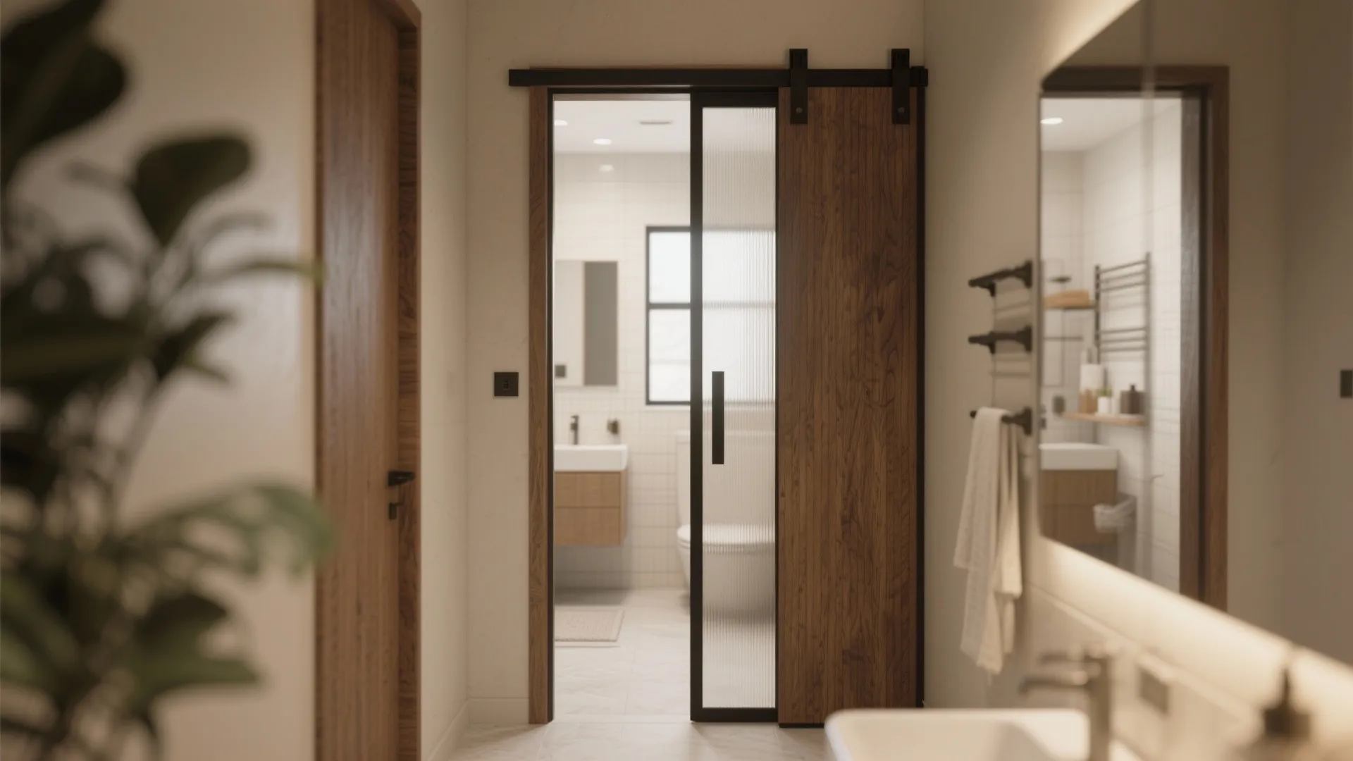 7. Pocket Door Instead of Swing Door