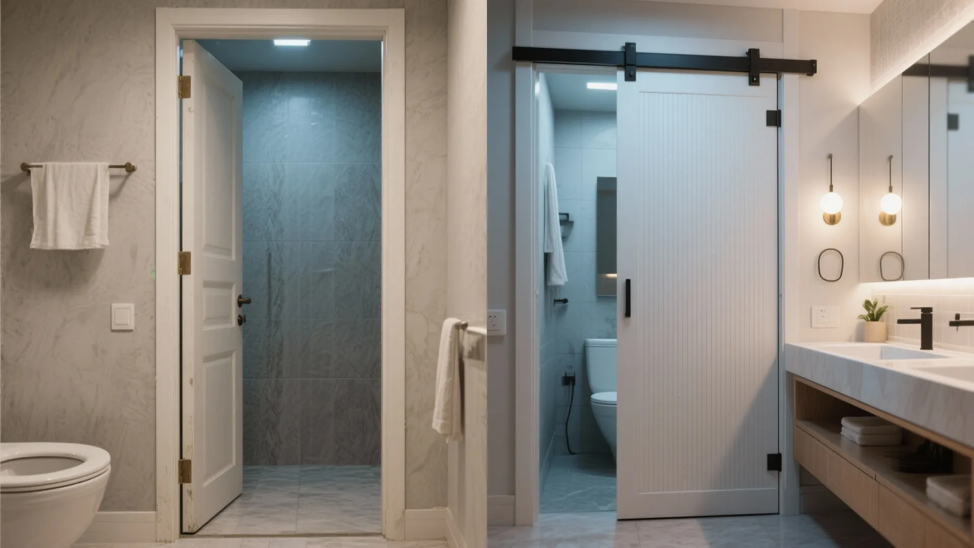 5. Pocket Door Instead of a Swing Door