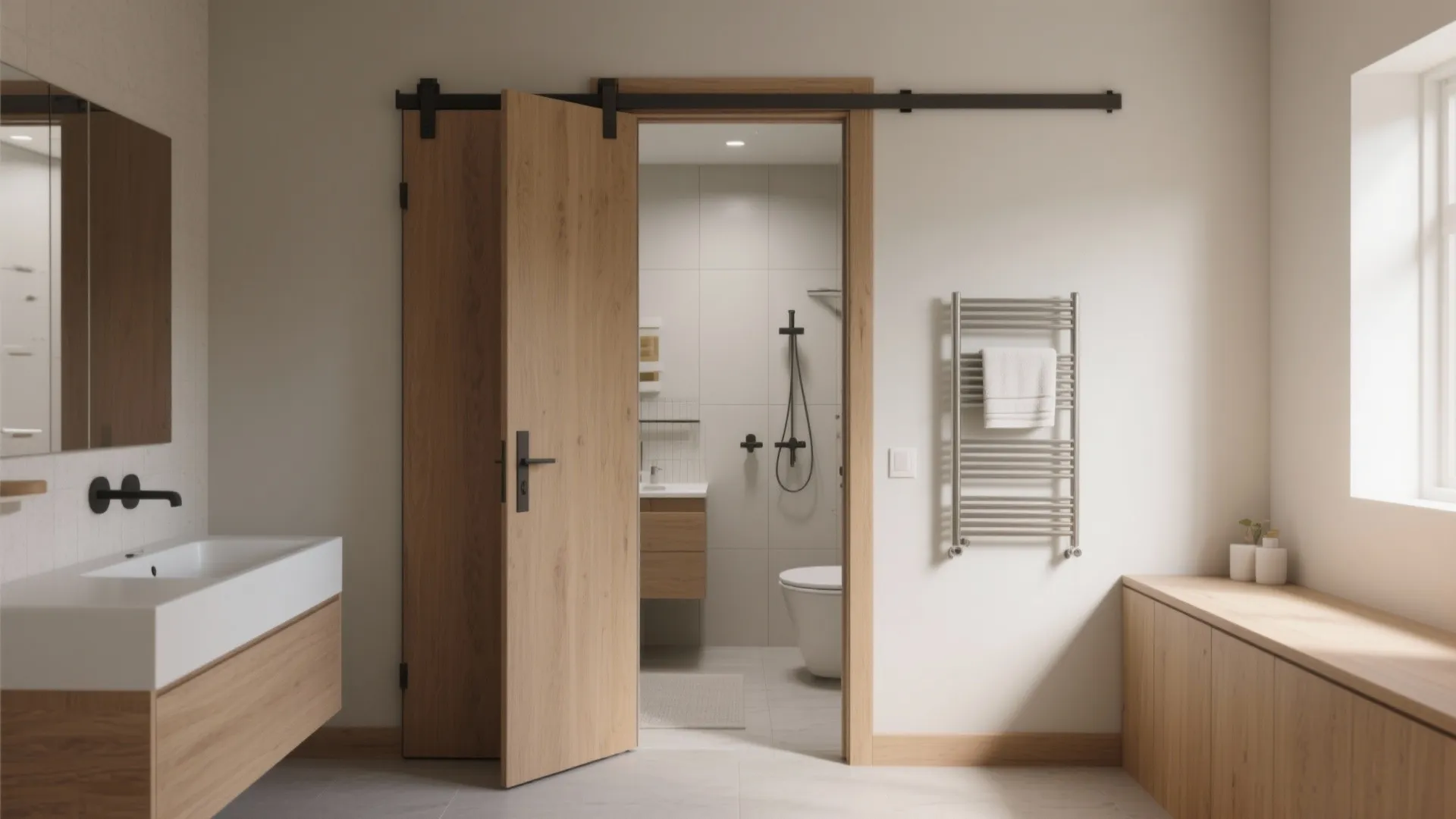 2. Pocket doors or sliding panels