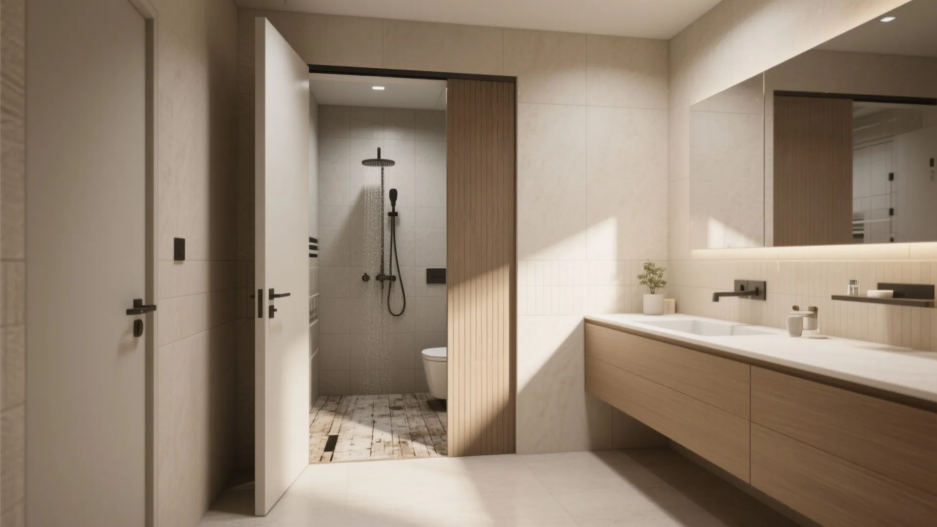 2. Pocket doors for instant floor area