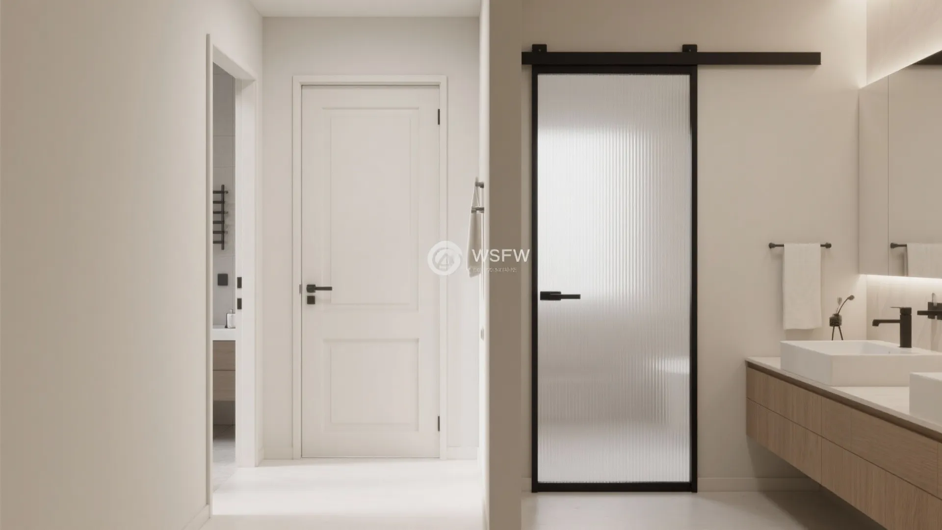 1. Pocket Doors Instead of Swing Doors