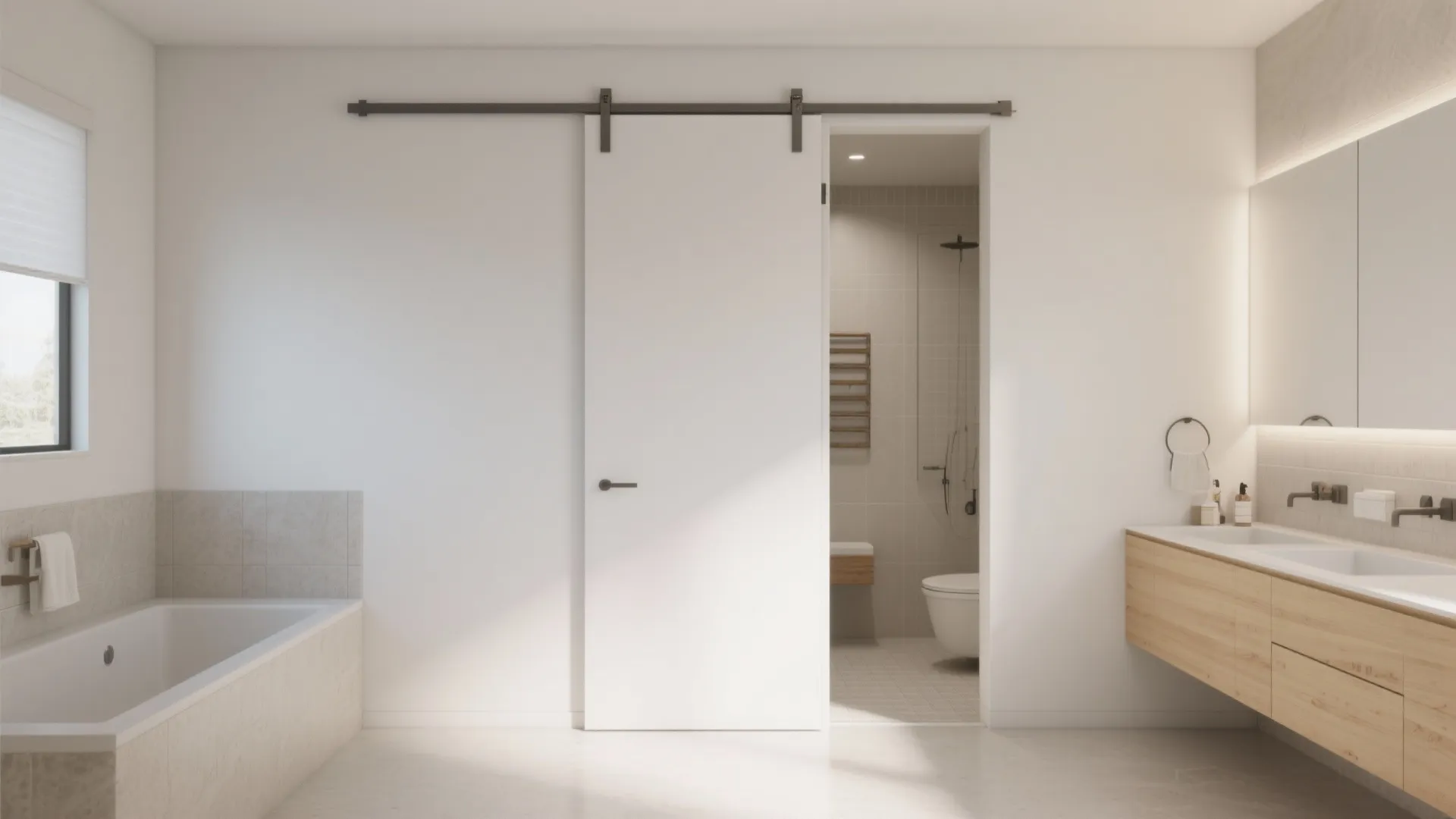 2. Consider pocket or sliding doors to save swing space