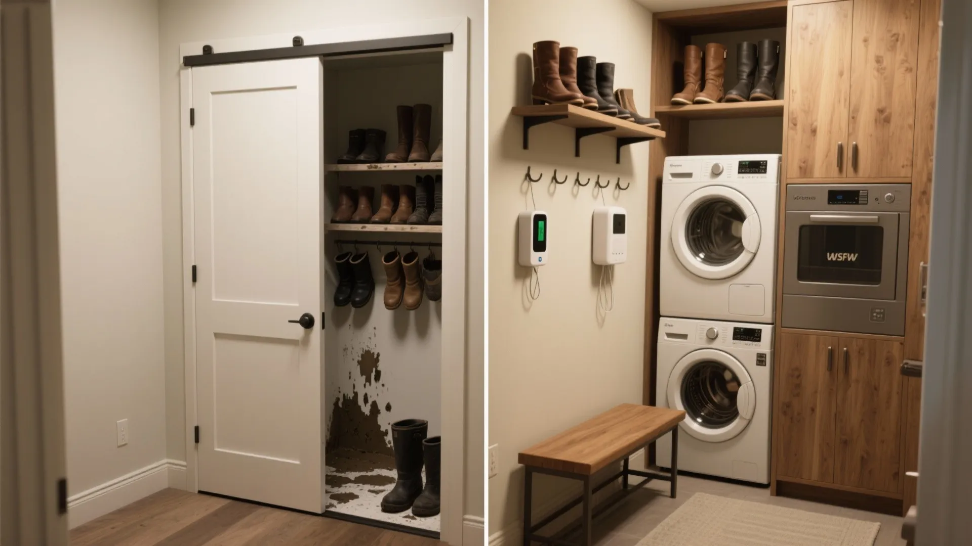 5. Make multi-use spaces with pocket doors and shelving