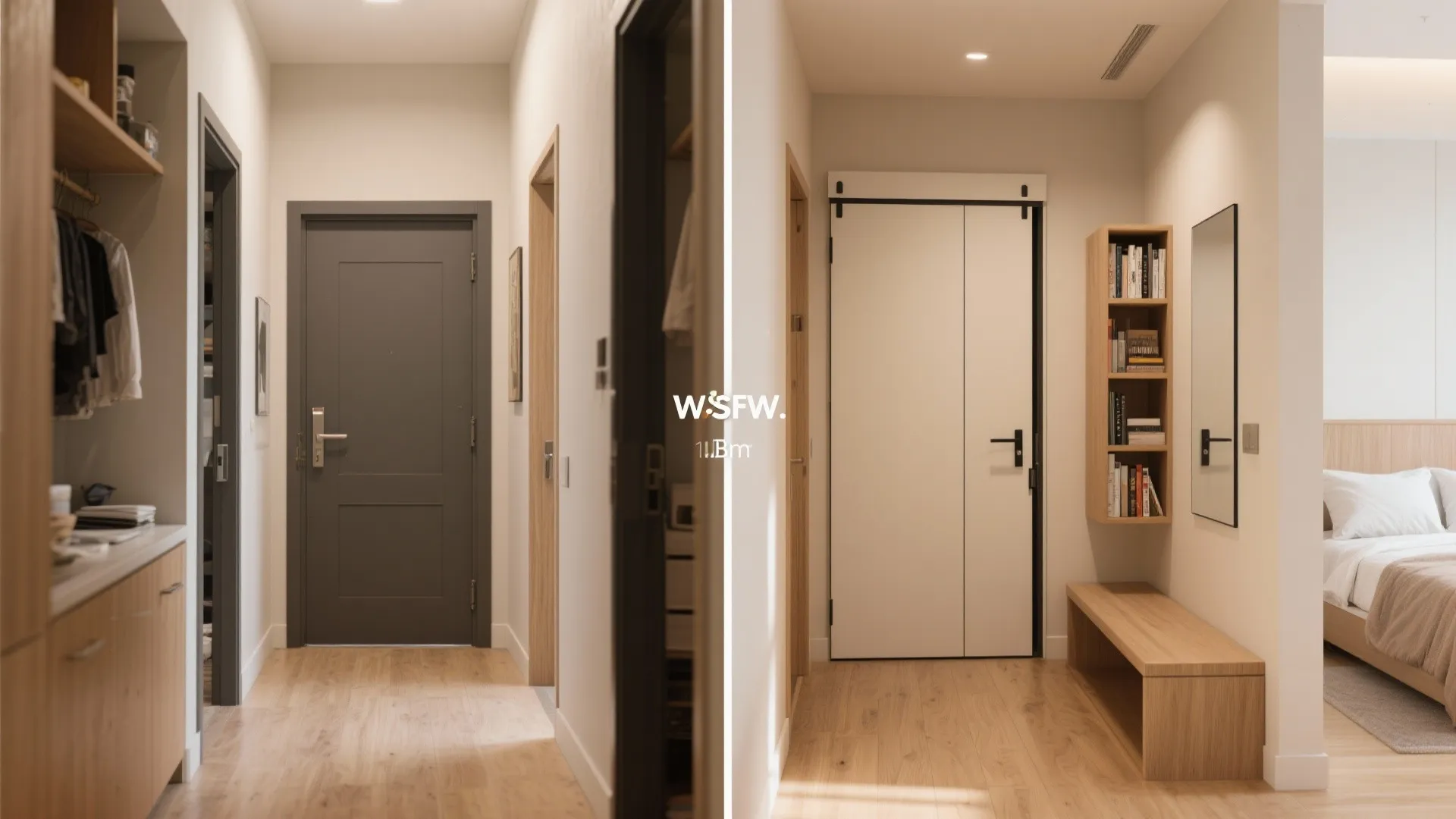 Sliding doors and pocket partitions to reclaim circulation