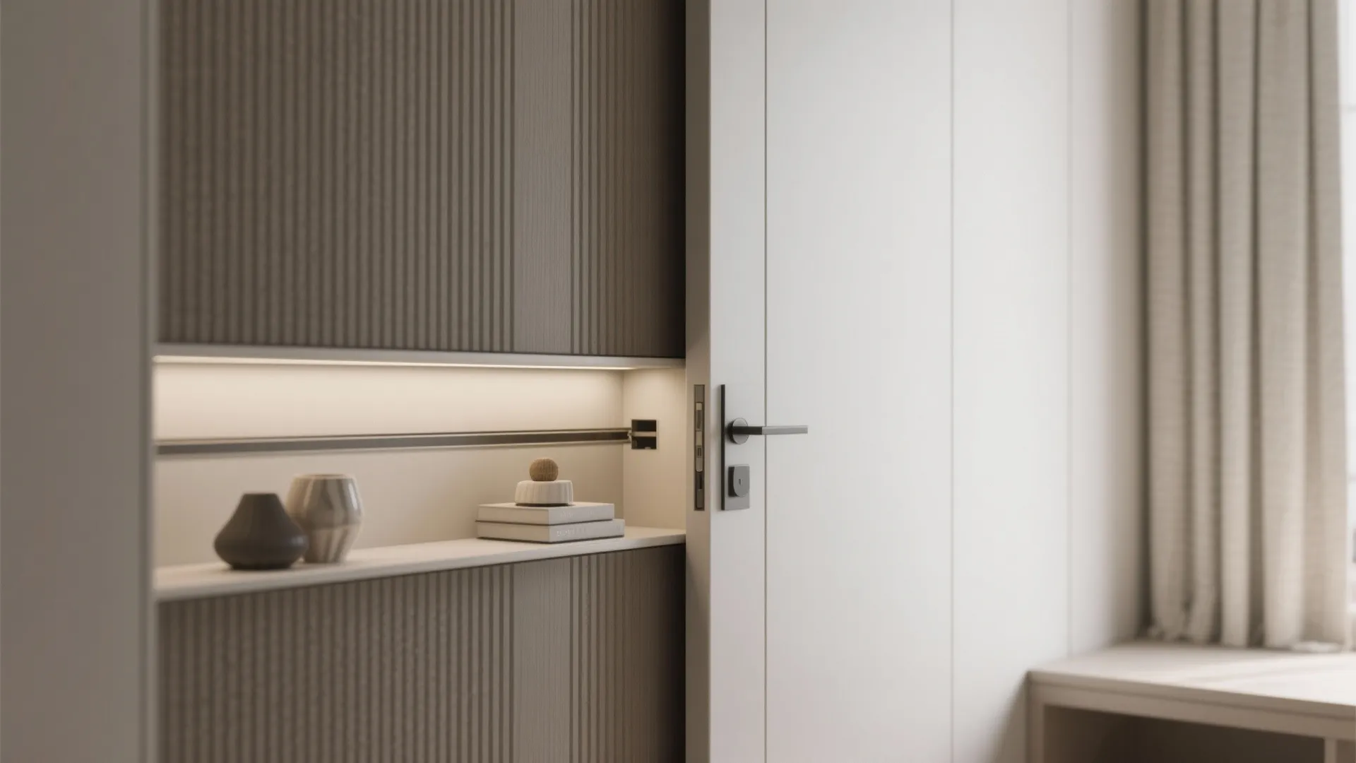 2. Pocket Door Built into a Curtain Wall