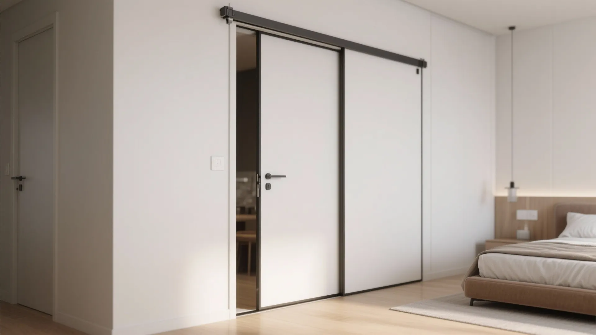 4. Pocket Doors and Sliding Panels to Save Swing Space